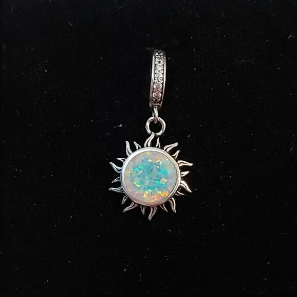 925 Silver Opal Sun Charm - Picture 4 of 10